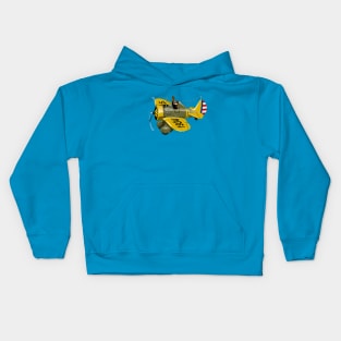 Cartoon Retro Fighter Plane Kids Hoodie